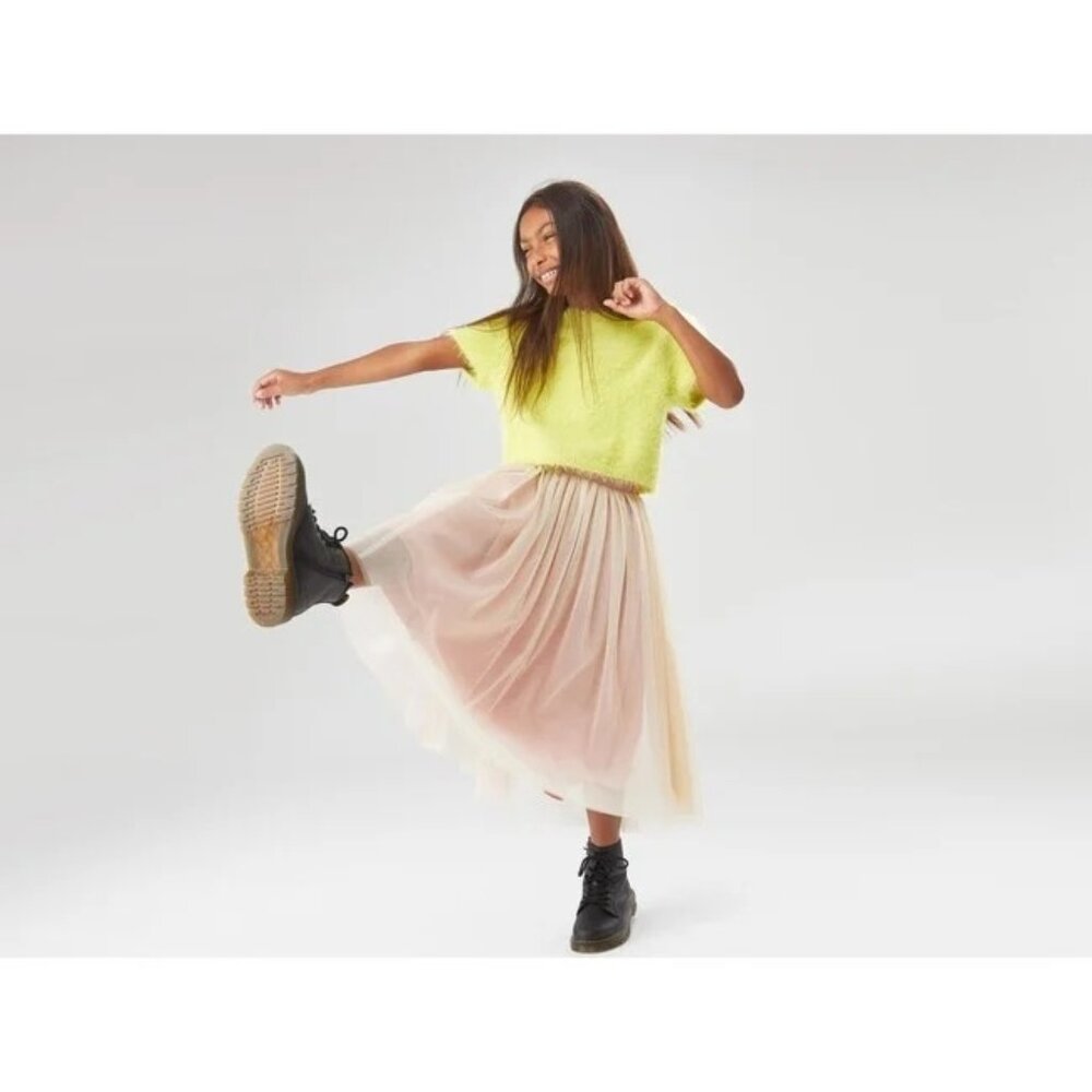 Truce Metallic Mesh Skirt In Gold NEW WITH TAGS